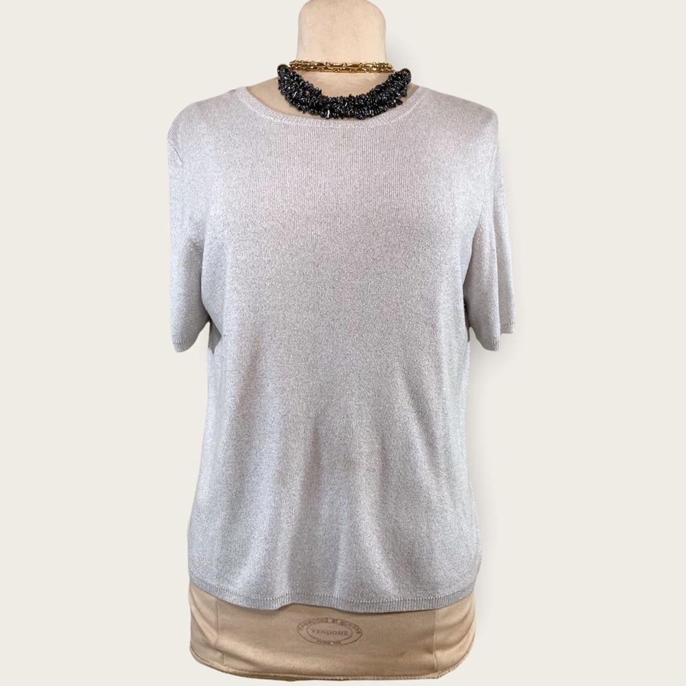 Silver Short Sleeve Sweater